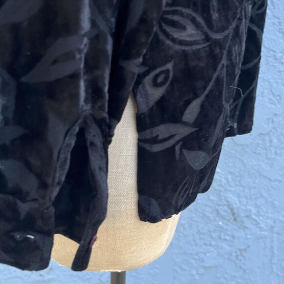 Vintage Velvet Burnout Blouse Size Small 90s Whimsygoth - Picture 5 of 9